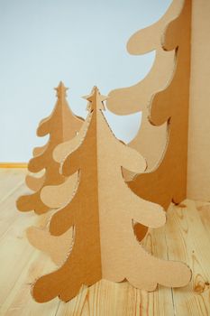 Christmas Tree Made Of Cardboard. Unique Trees. New Year