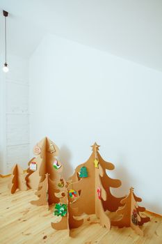 Christmas Tree Made Of Cardboard. Unique Trees. New Year