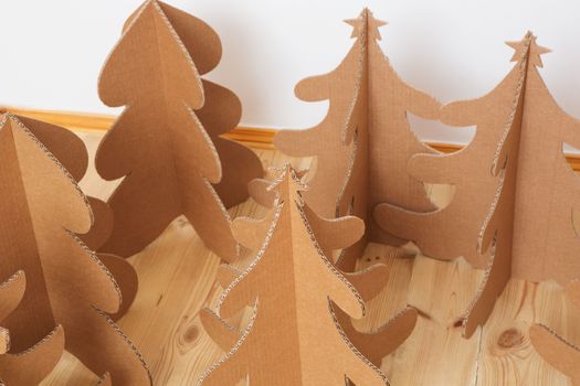 Christmas Tree Made Of Cardboard. Unique Trees. New Year