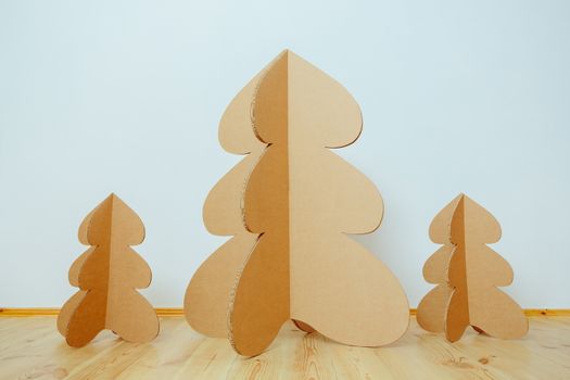 Christmas Tree Made Of Cardboard. Unique Trees. New Year