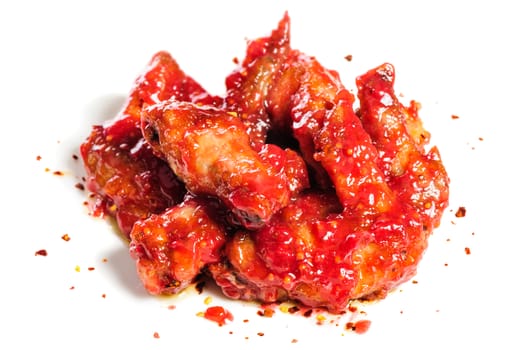 grilled chicken wings in hot raspberry sauce