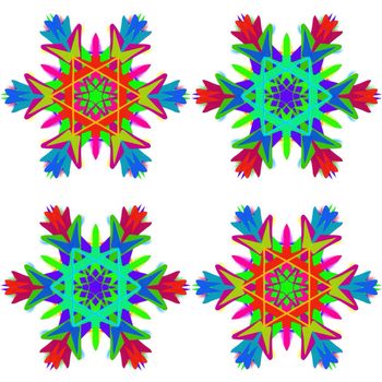 Digital computer graphic - decorative ornament with a snowflakes for design.