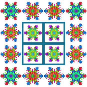 Digital computer graphic - decorative ornament with a snowflakes for design.