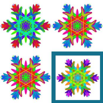 Digital computer graphic - decorative ornament with a snowflakes for design.