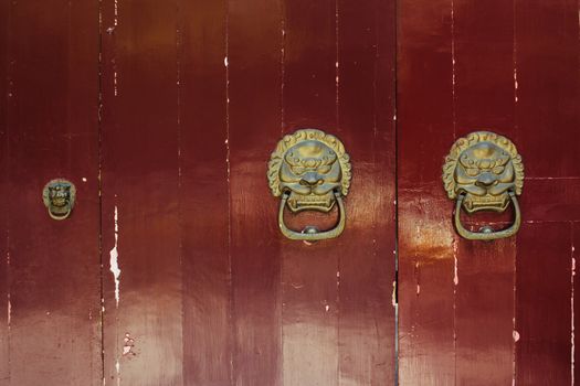 Chinese antique door in the Beijing Hutong