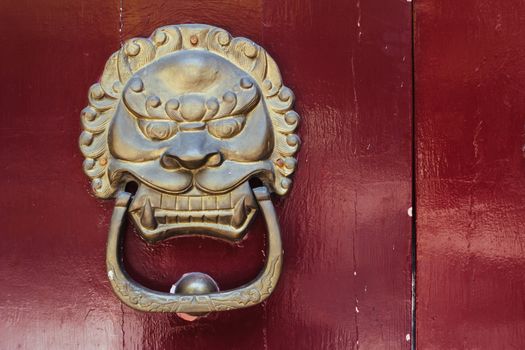 Chinese antique door in the Beijing Hutong