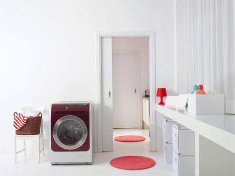Interior of luxury laundry room 