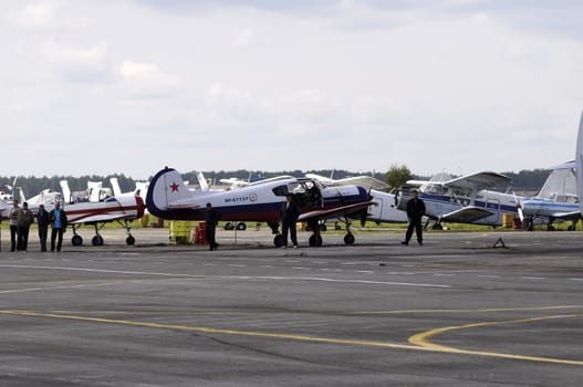 The plane on a runway