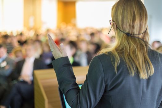 Business Conference and Presentation. Audience at the conference hall. Business and Entrepreneurship. Business woman.