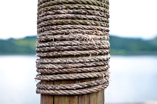 Rope on wood