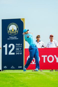 CHONBURI - DECEMBER 13 : Sergio Garcia of spain player in Thailand Golf Championship 2014 (Professional golf tournament on the Asian Tour) at Amata Spring Country Club on December 13, 2014 in Chonburi, Thailand.