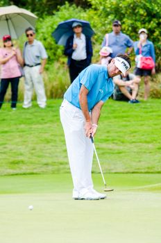 CHONBURI - DECEMBER 13 : Bubba Watson of  USA player in Thailand Golf Championship 2014 (Professional golf tournament on the Asian Tour) at Amata Spring Country Club on December 13, 2014 in Chonburi, Thailand.