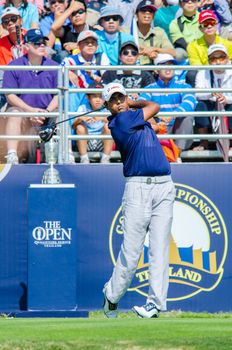 CHONBURI - DECEMBER 14 : Anirban Lahiri of India player in Thailand Golf Championship 2014 (Professional golf tournament on the Asian Tour) at Amata Spring Country Club on December 14, 2014 in Chonburi, Thailand.