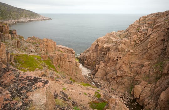 North Sea rocks summer panorama
