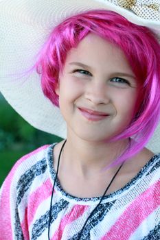 Lovely girl with purple hair