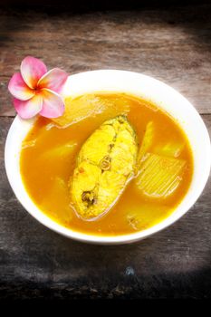 Hot and sour with fish and papaya, delicious thai traditional food.