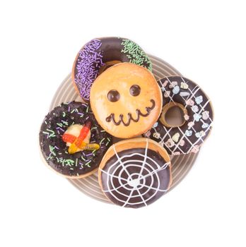 donut. halloween donut on a background
