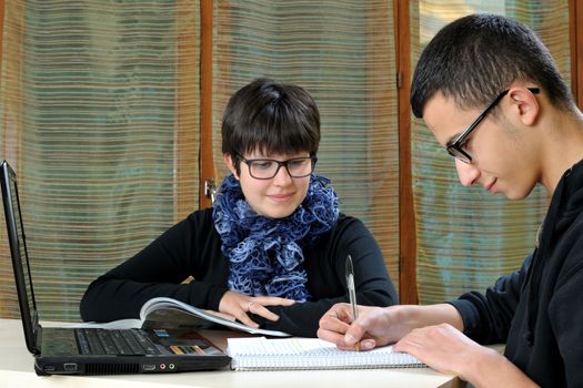 Students engaged in the study