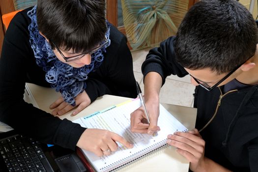 Students engaged in the study