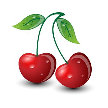 sweet cherry on white background