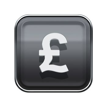 Pound icon glossy grey, isolated on white background