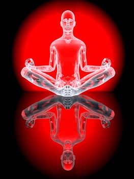 A yoga meditation pose. 3D Illustration.