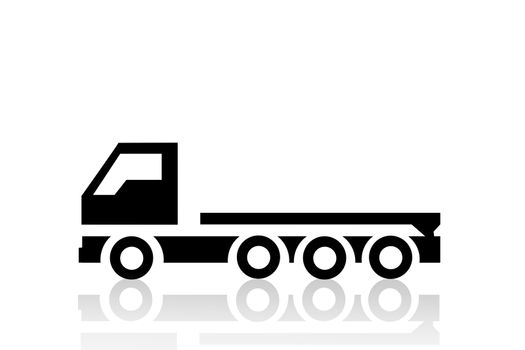 Truck illustration isolated on white background. Transportation and logistics.