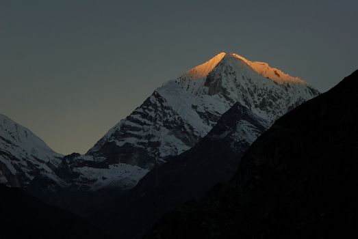Mount Khumbila Khumbi Yul Lha sunrise in Nepal Sagarmatha area