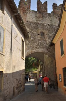 Old arch in the ancient village of Borguetto, in  Italy.
