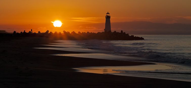 Lighthouse on Santa Cruz Shore