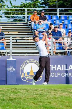 CHONBURI - DECEMBER 14 : Hu Mu of China player in Thailand Golf Championship 2014 (Professional golf tournament on the Asian Tour) at Amata Spring Country Club on December 14, 2014 in Chonburi, Thailand.