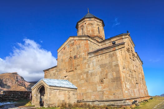 Gergeti Trinity Church on Mount Kazbek in Georgia