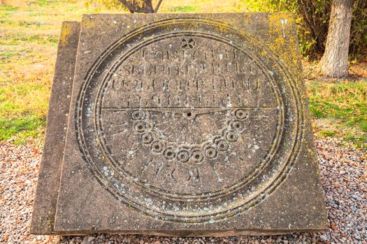 Sun-Dial in Ruins of Zvartnots Temple in Admiadzin, Armenia