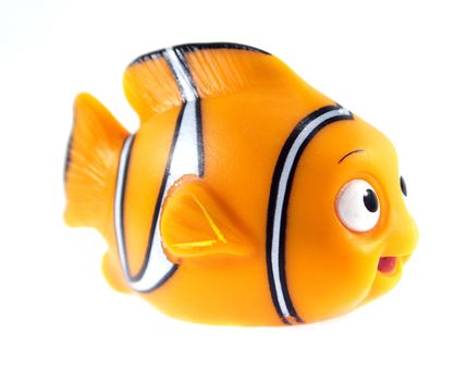 Amman, Jordan - November 1, 2014: Marlin cartoon fish toy character of Finding Nemo movie from Disney Pixar animation studio.