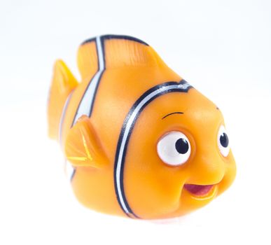 Amman, Jordan - November 1, 2014: Marlin cartoon fish toy character of Finding Nemo movie from Disney Pixar animation studio.