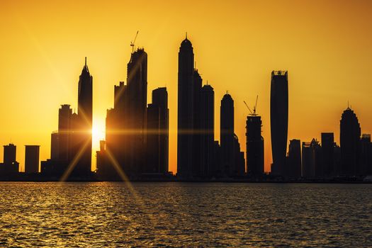 view of Dubai at sunrise, UAE