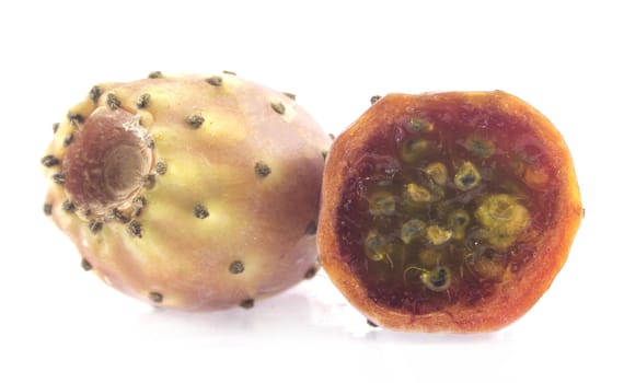 Barbary figs�� cactus pears isolated on white.
