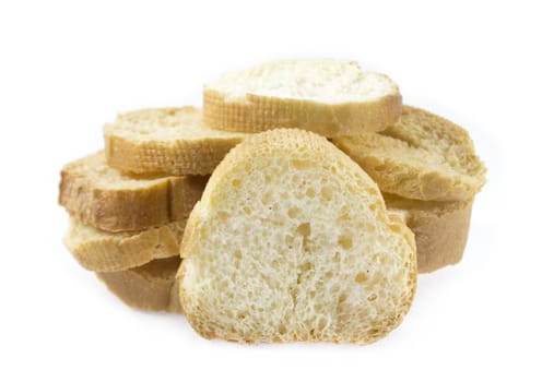 White bread slices. Isolated on white background.
