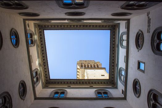 The open-air courtyard of the Palazzo Vecchio in Florence