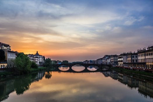 The Carraia bridge is one of the bridges crossing the Arno River in Florence between the historic center and the Oltrarno district