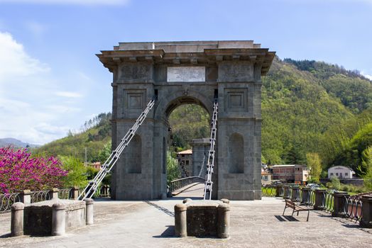 The bridge was designed by engineer Lorenzo Stands in 1840 is one of the first suspension bridges in Italy