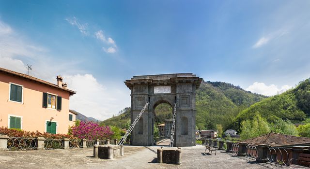 The bridge was designed by engineer Lorenzo Stands in 1840 is one of the first suspension bridges in Italy