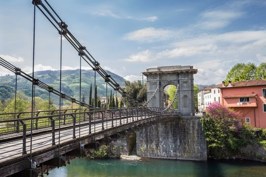 The bridge was designed by engineer Lorenzo Stands in 1840 is one of the first suspension bridges in Italy