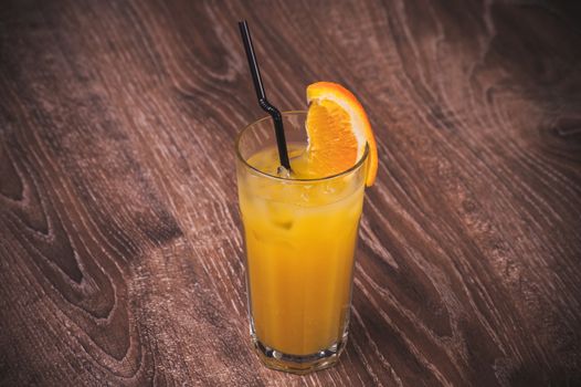 freshly squeezed orange juice in glass citrus