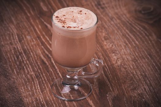 coffee latte with milk served in high glass