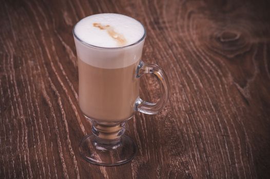 coffee latte with milk served in high glass