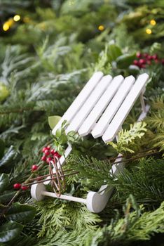 Image of a slide as a decoration on a Christmas market