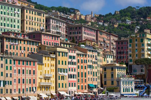 The town of Camogli on the banks of the Ligurian coast in Italy