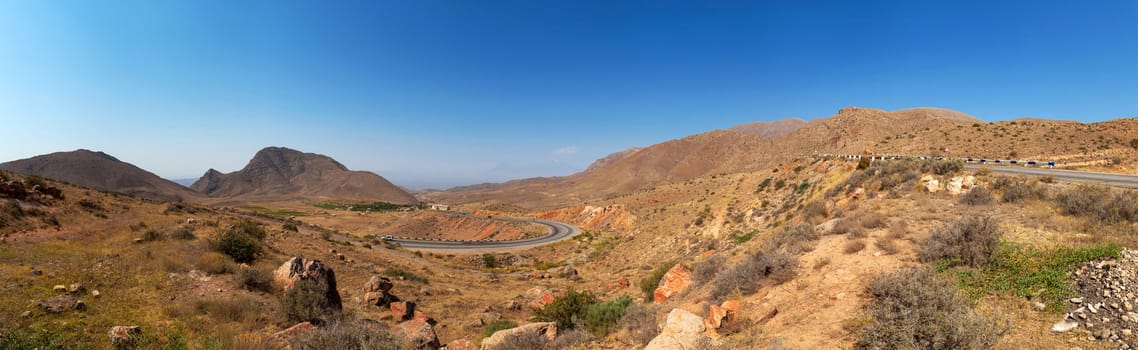 The asphalt road in the mountains of Armenia