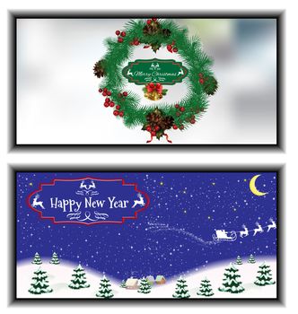set of greeting cards happy new year